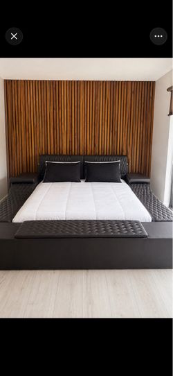 Luxury Bed + Mattress – Massage, Bluetooth, Storage & Cup Holders