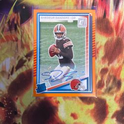 2025 Donruss Shedeur Sanders Auto Orange Optic Rookie
