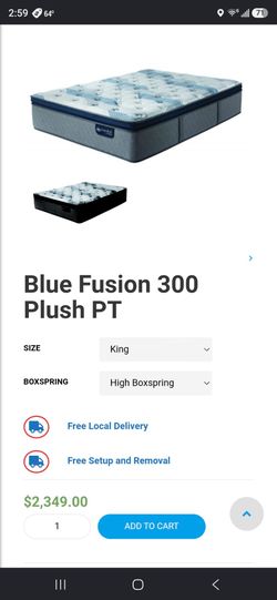 King size Serta Fusion Blue 300 Plus w/ box springs