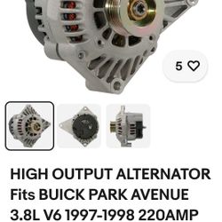 New 220amp High Output Alternator, Never Installed,, Fits 97/98 Buick Park Avenue 