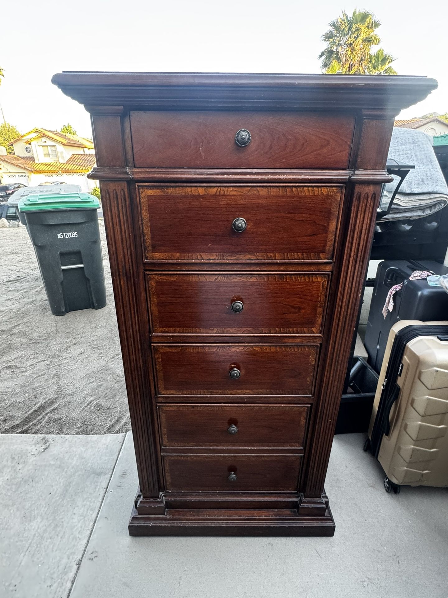 Solid Dark Wood Dresser with Drawers