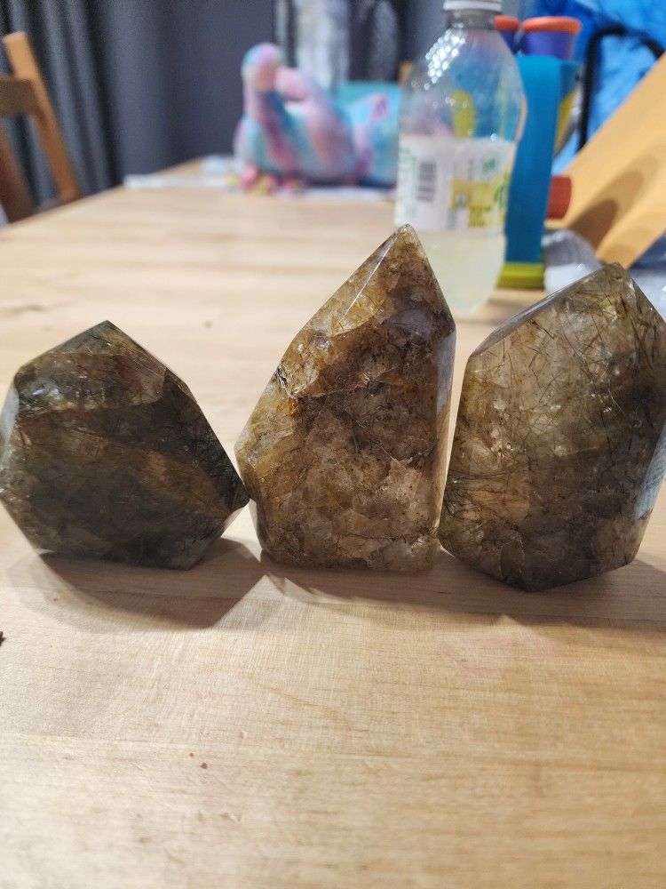 Rutilated Smokey Quartz Trio