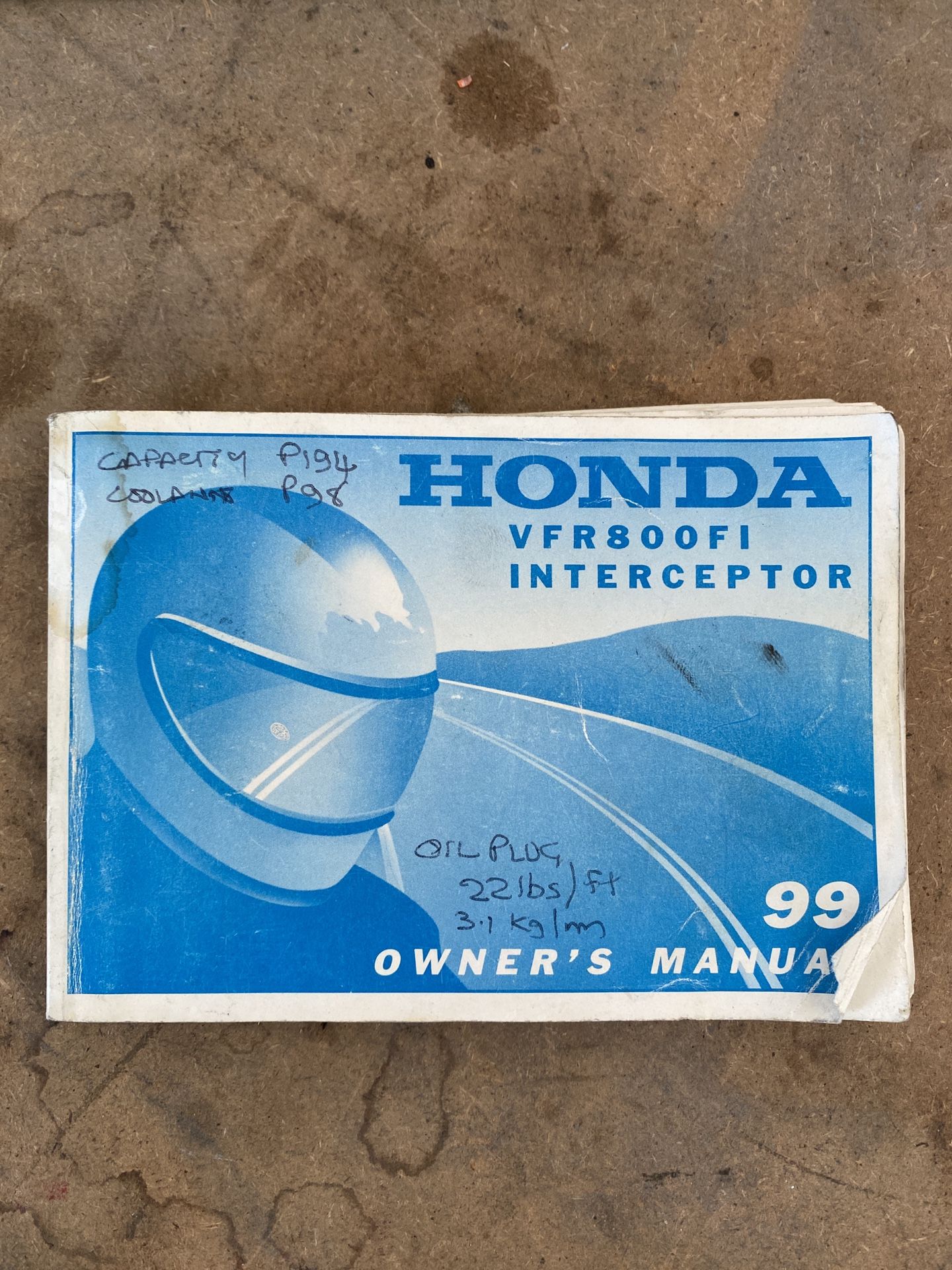 Photo Honda VFR800FI Interceptor Owners Manual