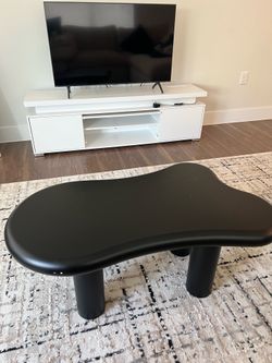 Modern Black Cloud Coffee Table | Minimalist Chunky Legs | Great Condition