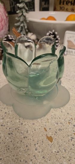 Recycled Glass Tulip Candle Holder
