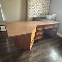 Midcentury Johnson Carper 2 Piece Corner Desk