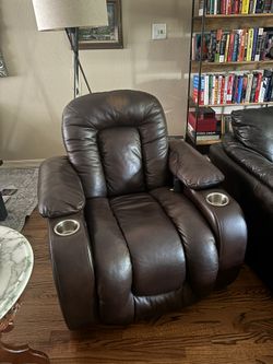 Luxury Leather Media Chair Power Recline Like New