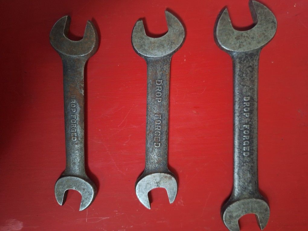 3 Vintage Drop Forged WRENCHES 