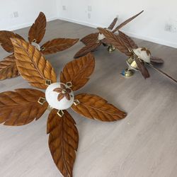 Hawaiian Leaf Vintage Ceiling Indoor Fans Set Of 4