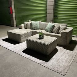 *Free Delivery* Boneless Corduroy Sectional Couch Sofa w/ Ottoman