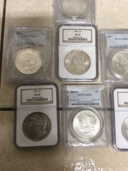 Mixed date Morgan silver dollars ms63 -ms62