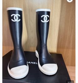 Chanel rain boots