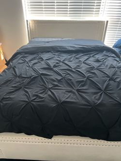 Queen Bed frame/ Long dresser w/Mirror and nightstand
