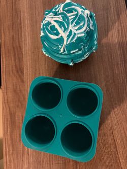 Teal Silicone Ice Ball Mold Tray