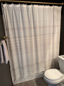 Neutral Hearth & Hand shower curtain