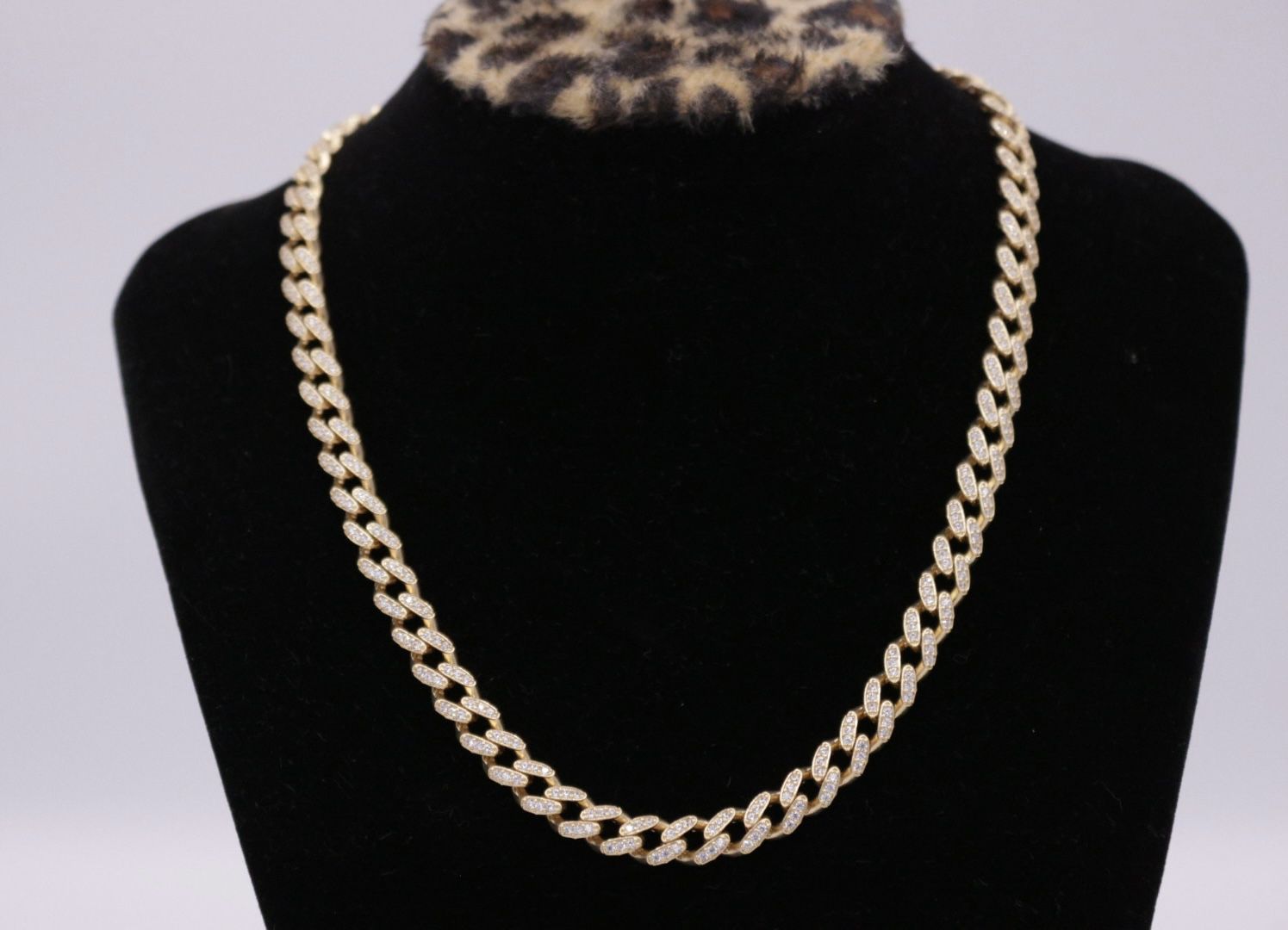 Womens 14k Gold Chain With Zirconia (Choker) / Oro 14k