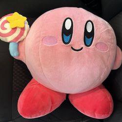 Kirby holding A Star lollipop Plushie