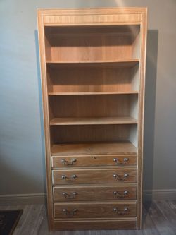 Solid wood bookshelf