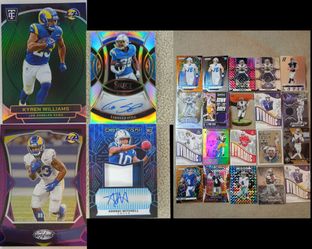 22 NFL Cards For 65 - 2 Kyren Williams Numbered To /5 & /10 + Tarheeb Still Select Silver Signatures Auto + Adonai Mitchell Obsidian Deep Sea Mojo RPA