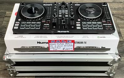 Numark Mixtrack Platinum FX 2 Channel DJ Controller W/ Box & Hard Case