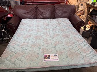Brown Leather Couch Bed