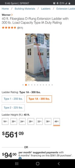 Extension ladder. Super deal.