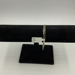 14KT YELLOW GOLD 8” CURB LINK BRACELET 5.3GR 4.8MM