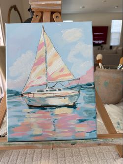 Sailboat Coastal Original Painting Local
