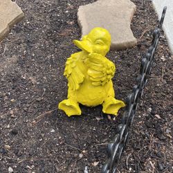 Yellow Cement Duck Very Heavy 12” H