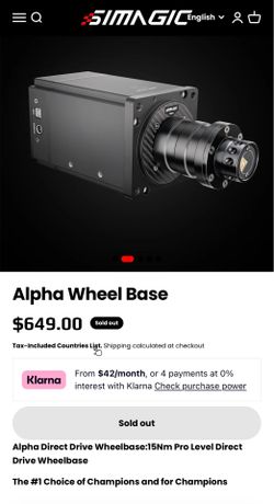 Simagic Alpha Direct Drive Wheelbase:15Nm Pro Level Direct Drive Wheelbase The #1 Choice of Champions and for Champions