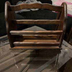 vintage wooden magazine rack
