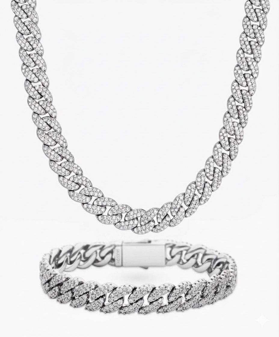Cuban chain and bracelet Real silver $350 obo both