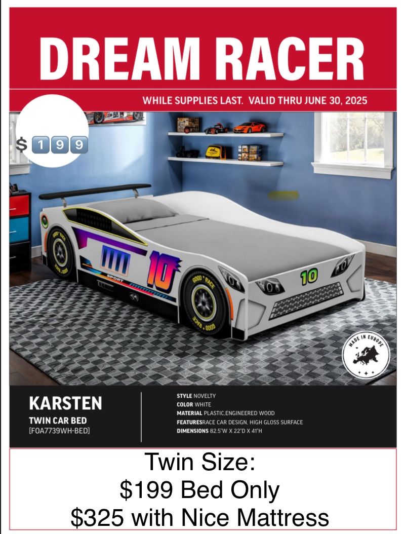 Racing Car Twin Bed. Cama Individual.