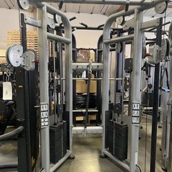 New Dual Adjustable Pulley Machine Silver Commercial grade