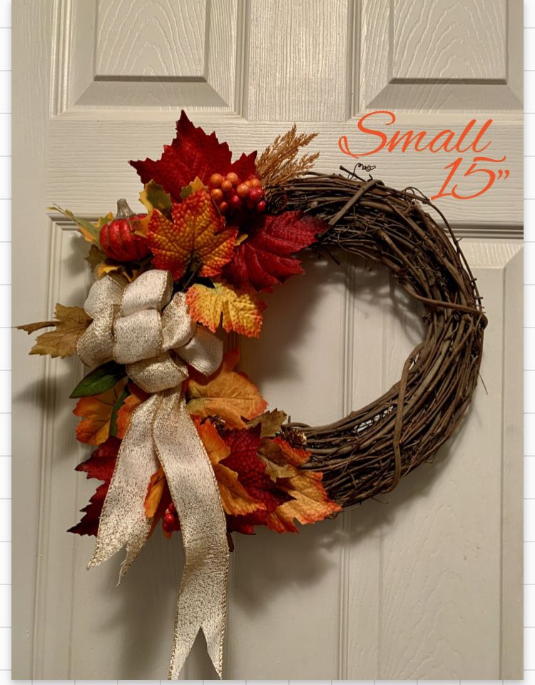 Ciber Monday Deal $10 Fall Small Wreath For Front Door. 15”