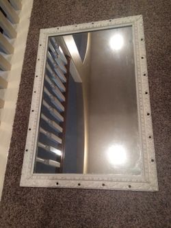 Antique and painted white mirror