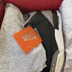 Air Jordan 3 Retro (GS) Black/Fire Red Cement Grey 