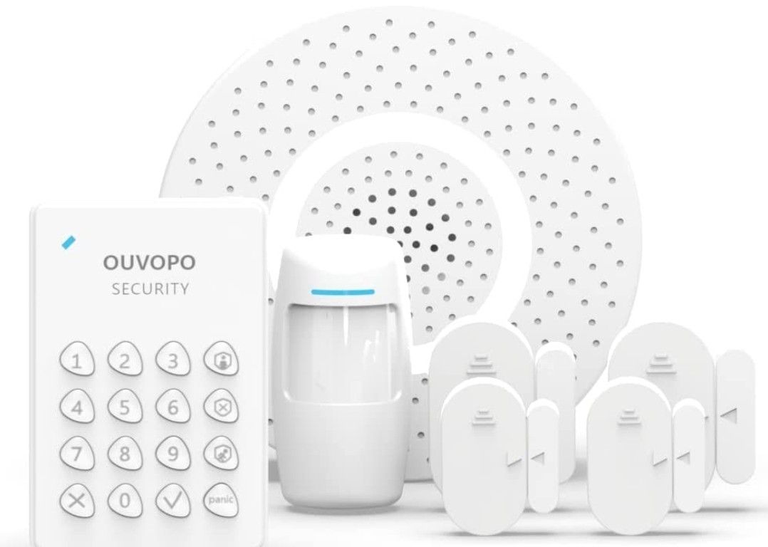 OUVOPO Home Alarm System 7 Piece, WiFi Smart Alarm System for Home Security
