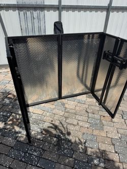 ROCKBOOTH TRUSS 2-Tier DJ Booth Table Facade with 8ft 220lb Lighting