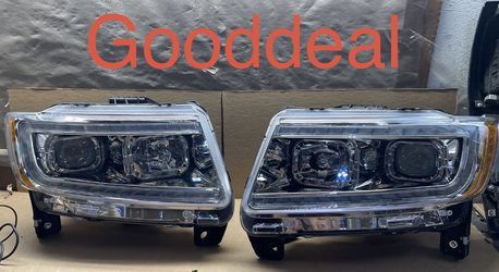 OH203 Fit 11-13 Jeep Grand Cherokee Chrome Switchback Led Bar Headlight Pair 