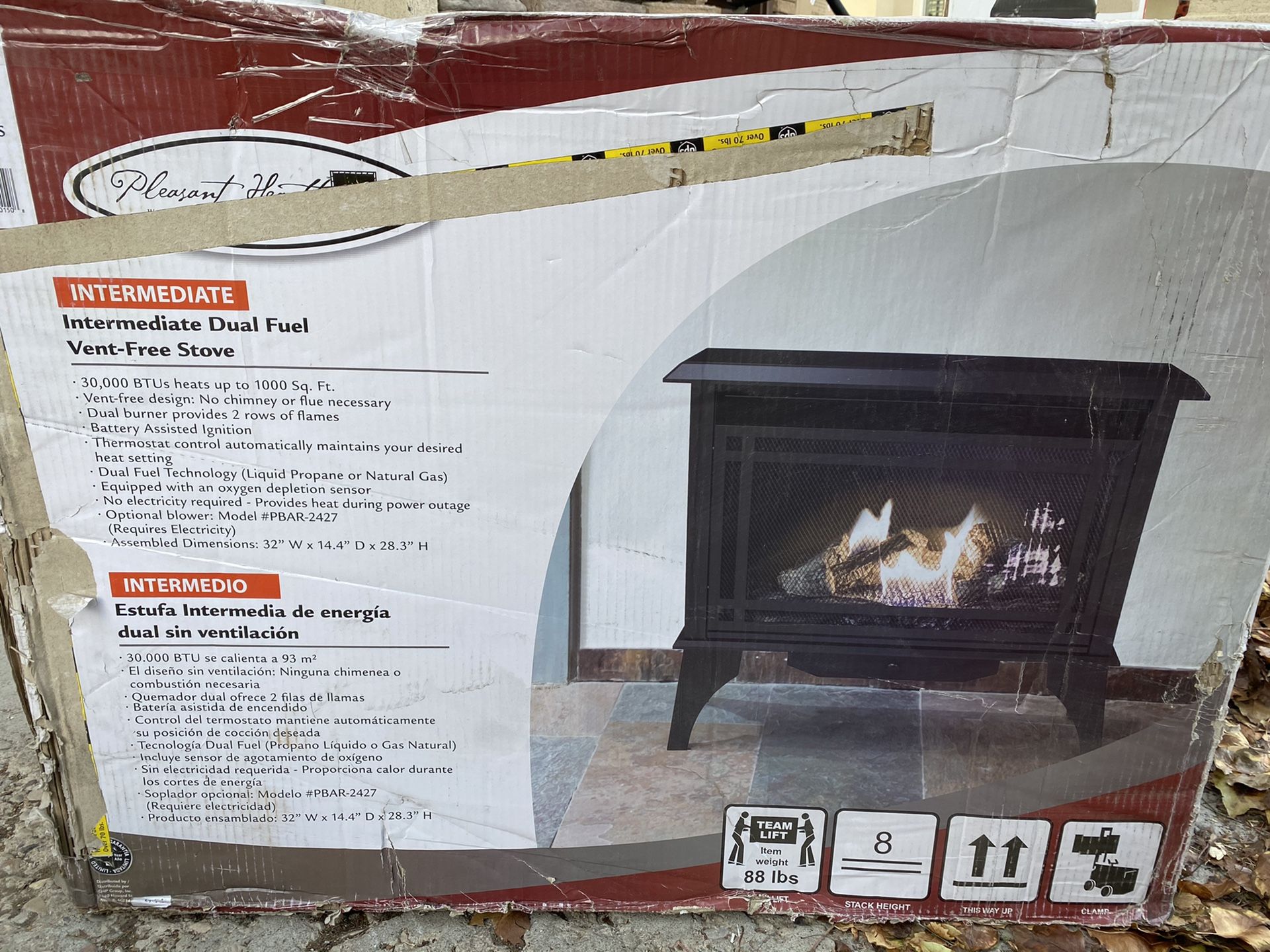 Brand new Pleasant Hearth 1000 sq ft. Dual fuel vent free stove 32” (retail  $500) for Sale in West Valley City, UT - OfferUp