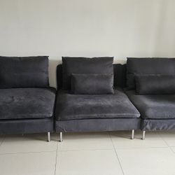 3-Seat Modular Sofa / Sectional - Dark Gray