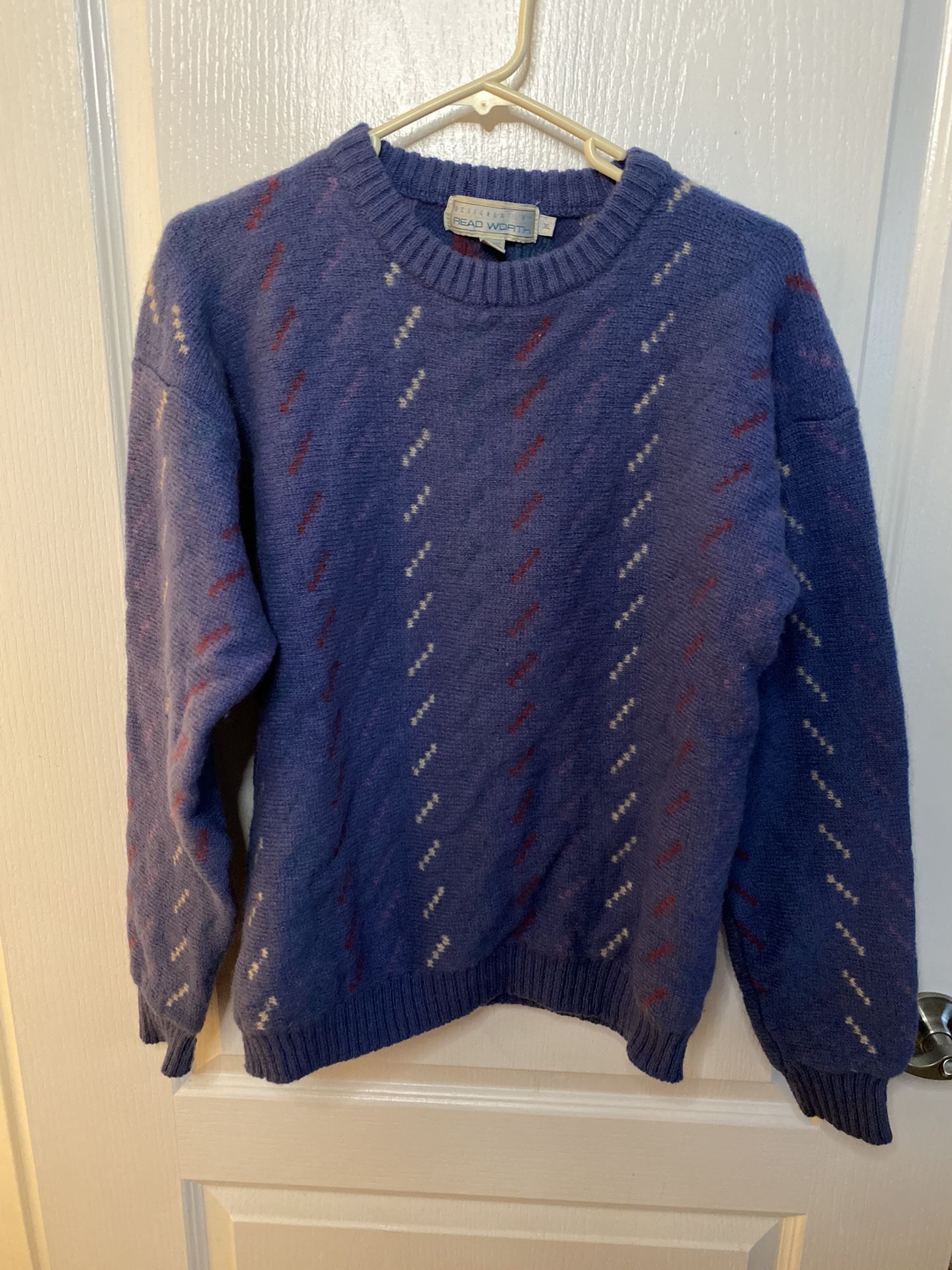 Blue Wool Sweater Read Worth Size M