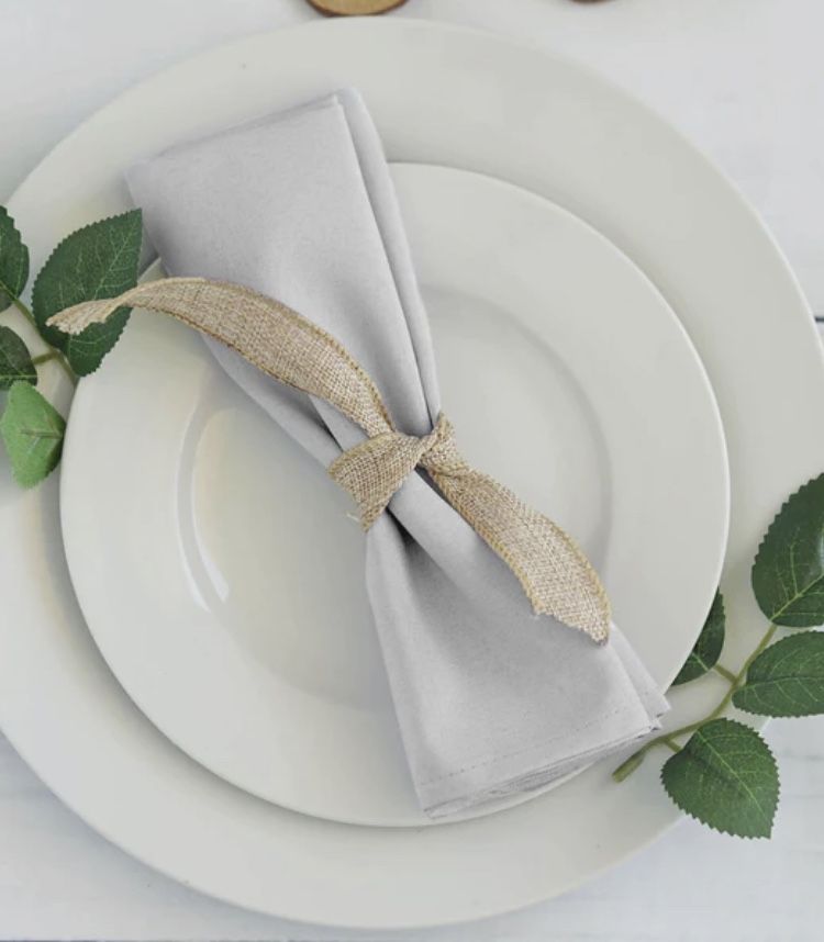 Silver Seamless Cloth Dinner Napkins