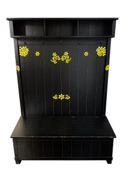 Hall Tree with Storage Bench (black)