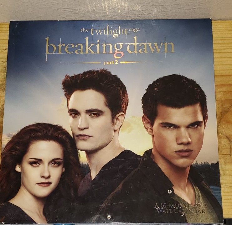 The Twilight Saga Breaking Dawn Part 2 Wall 2013 Calendar! Excellent Condition!
