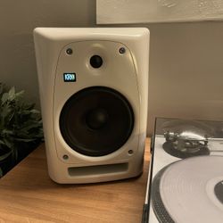 Pair of White KRK Rokit8 Studio Monitors