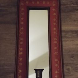 Candle holder with mirror