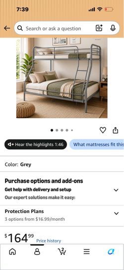 Black Metal Twin Over Full Bunk Bed