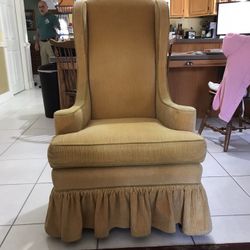 Single Chair And Two Tiered Metal Basket 